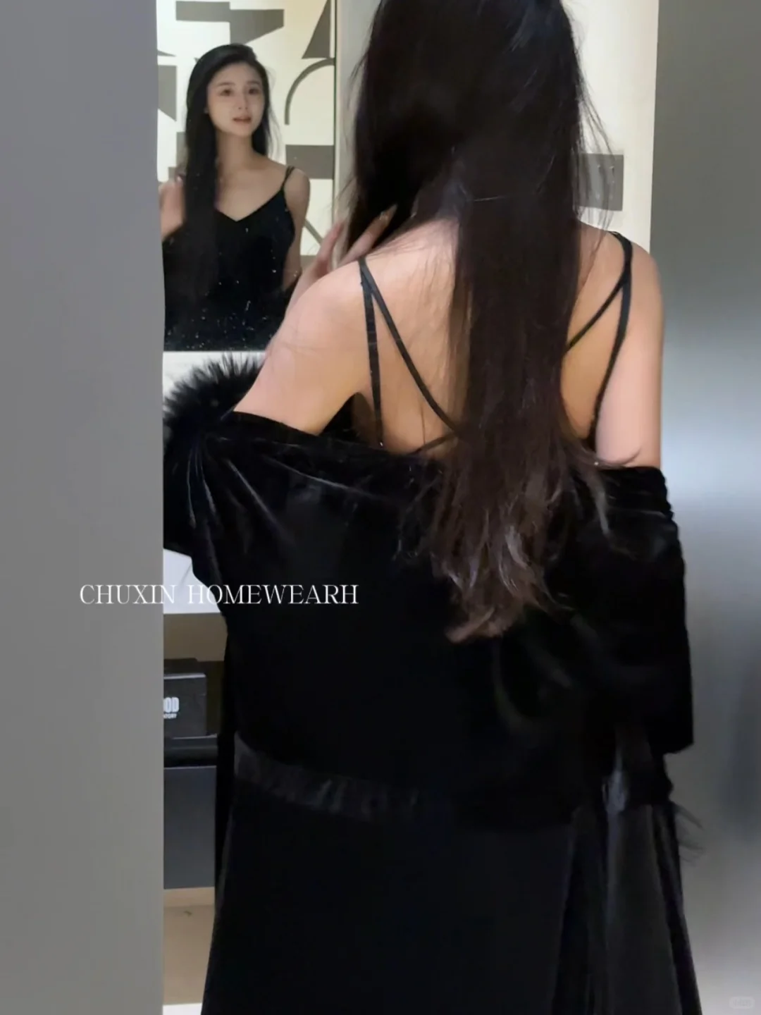 秋冬睡裙！黑色丝绒自带贵气感