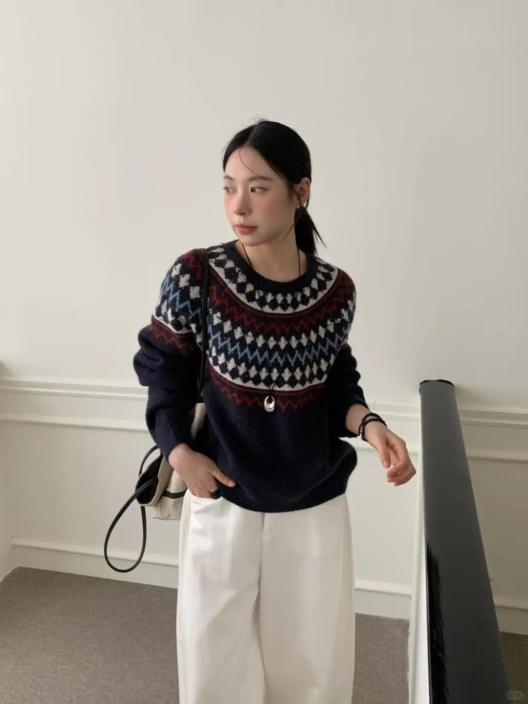 复古风毛衣、真的好高级！