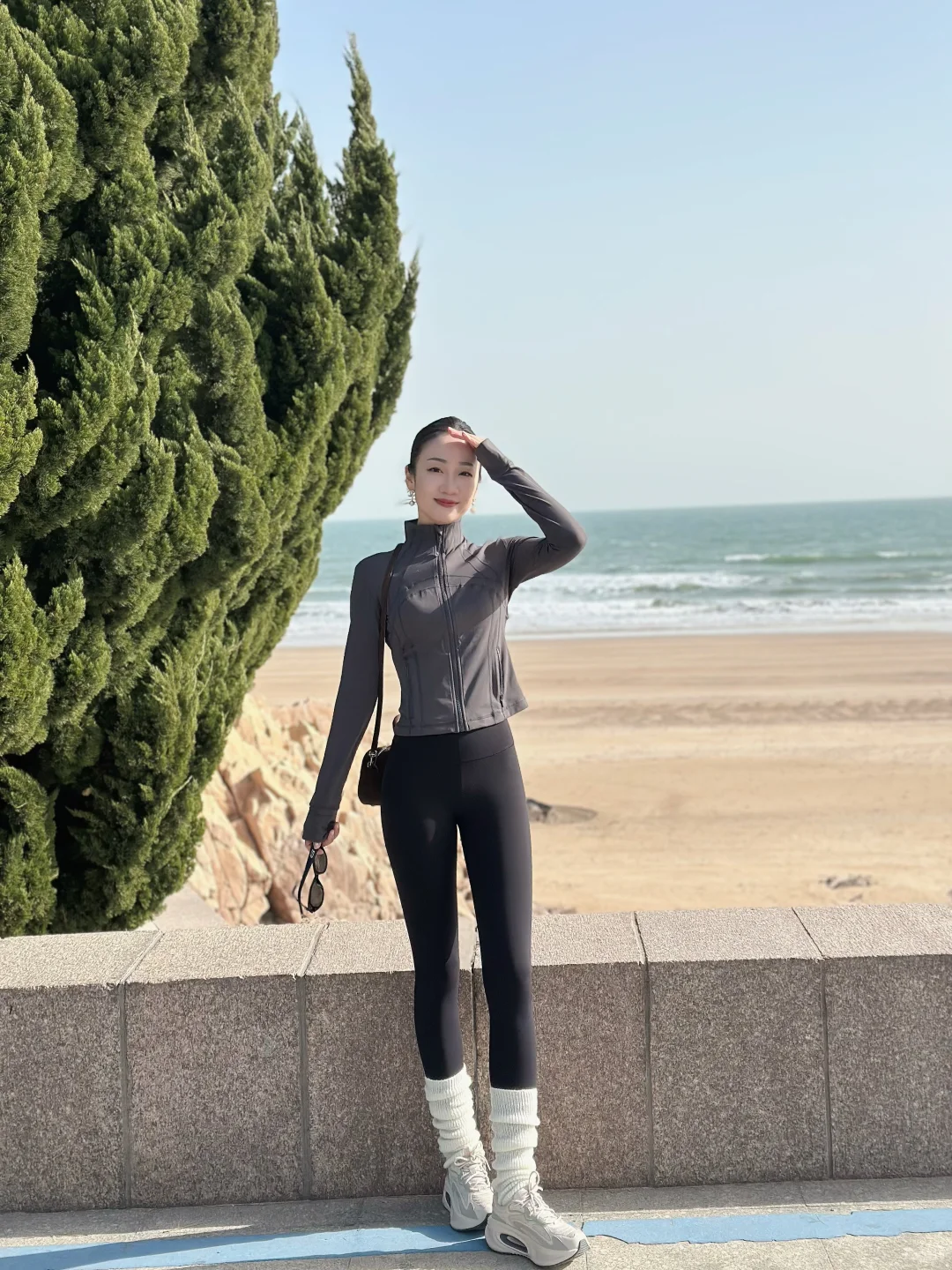 172cm50kg｜在海边享受legging的舒适感