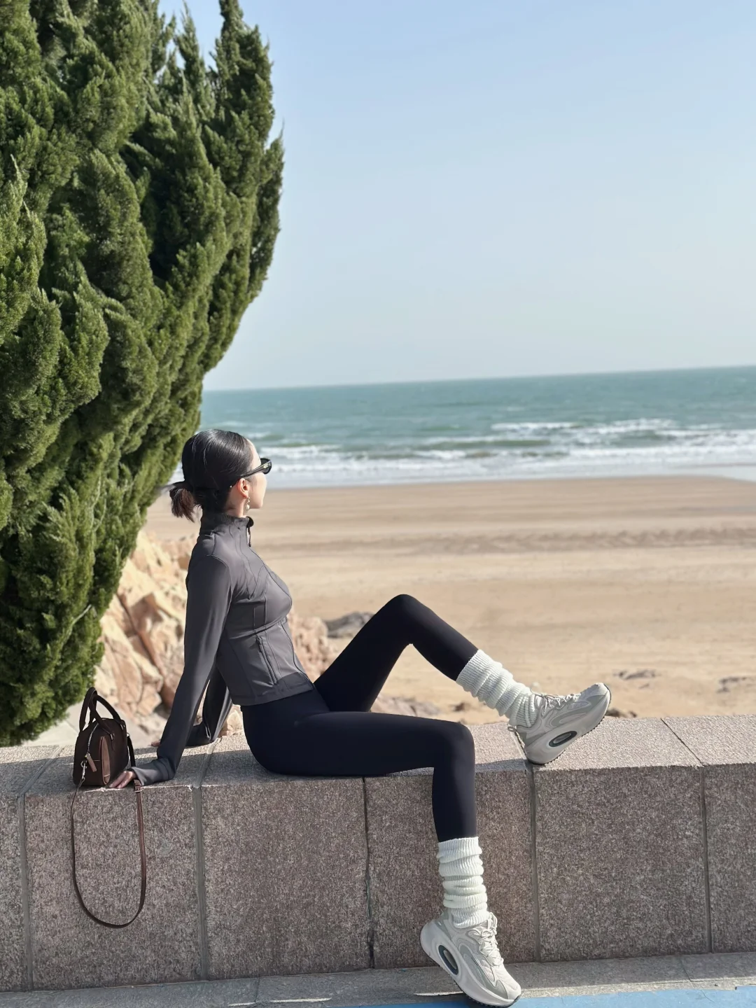 172cm50kg｜在海边享受legging的舒适感