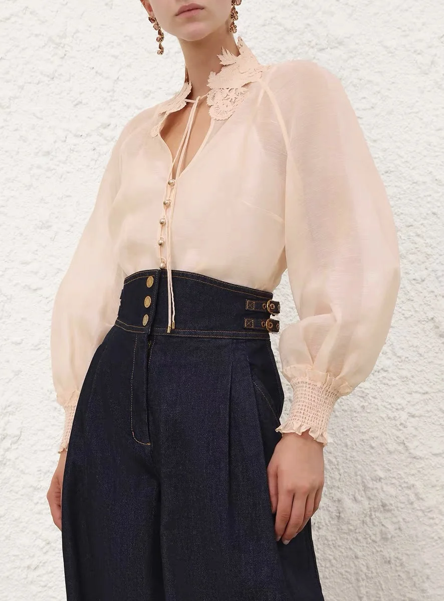 法式复古蕾丝花边 | 蕾丝拼接设计 刺绣衣领