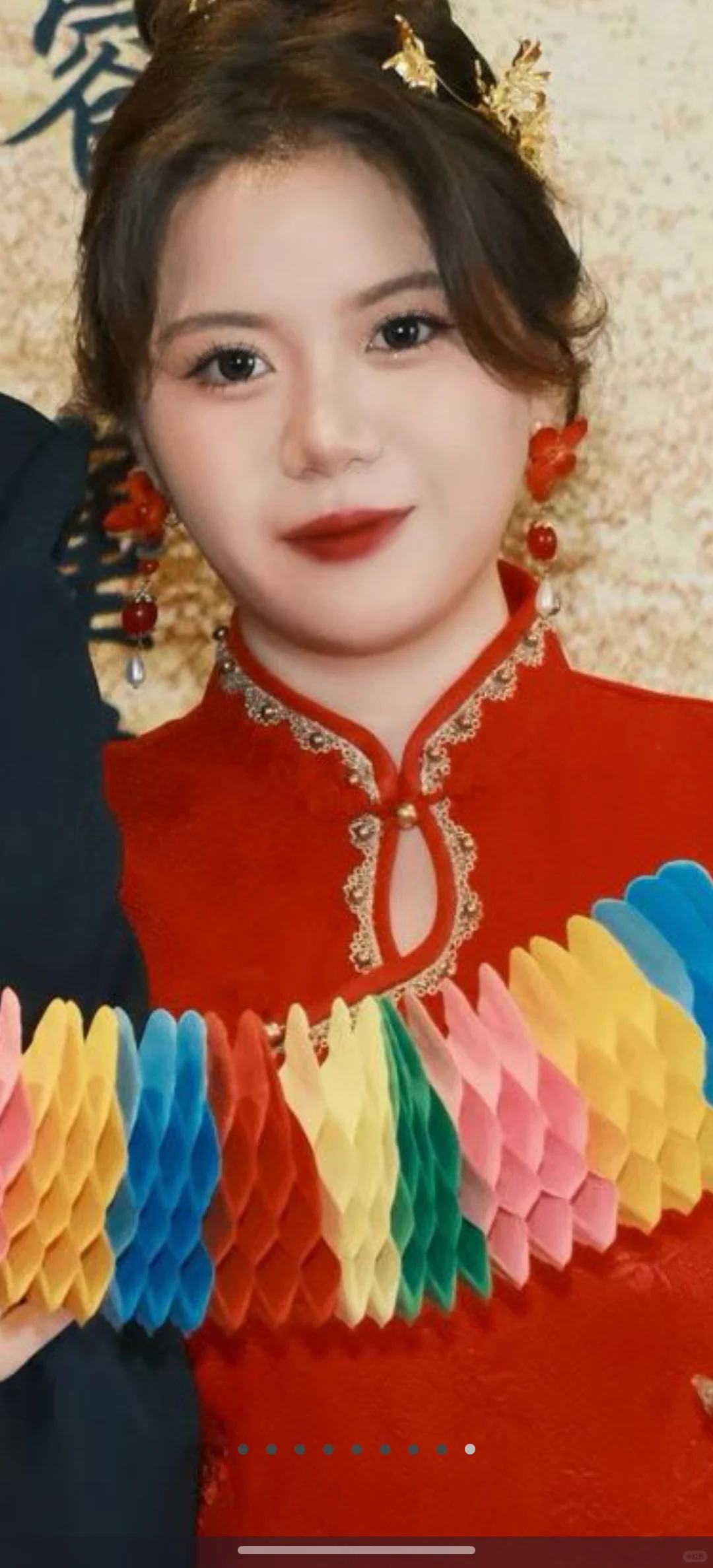 大红色的喜庆旗袍也好看呀～