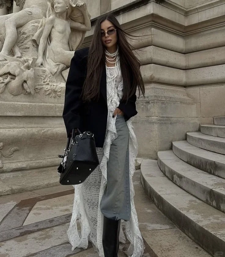 蕾丝单品叠穿-穿搭