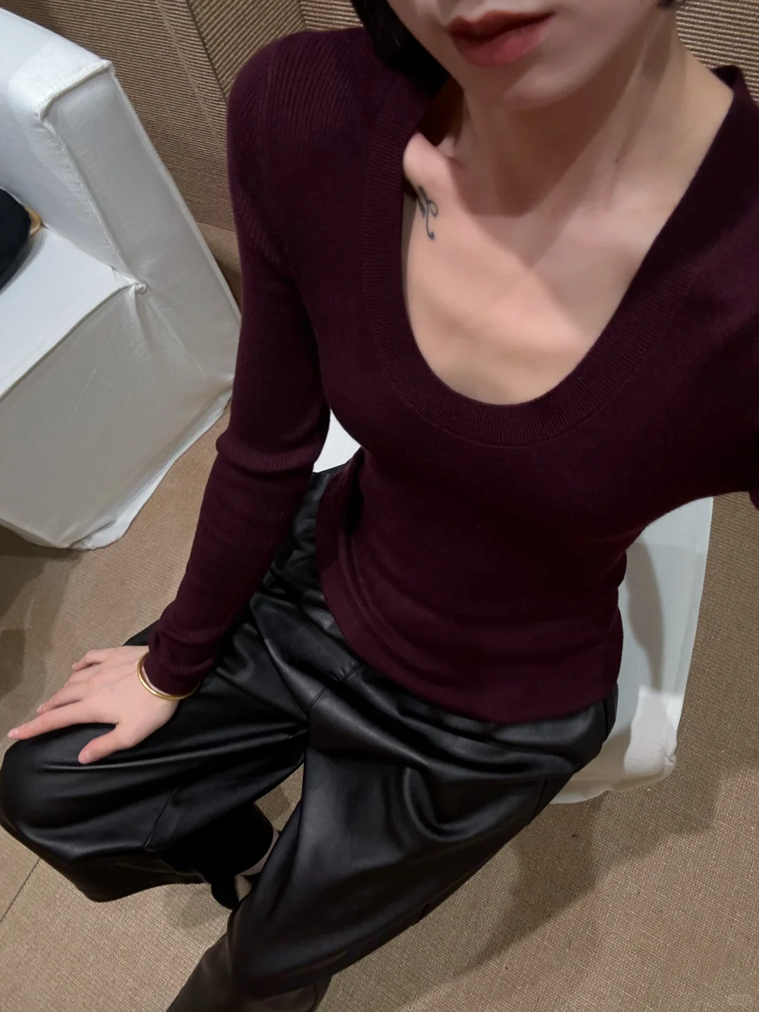 一眼沦陷的乌梅紫针织打底🍇高冷御姐范～
