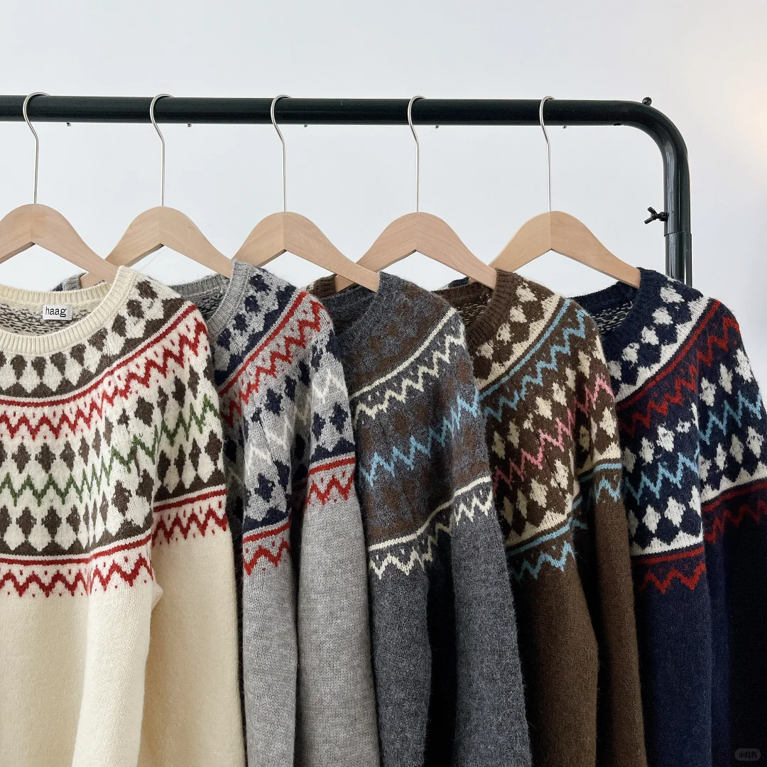 复古风毛衣、真的好高级！