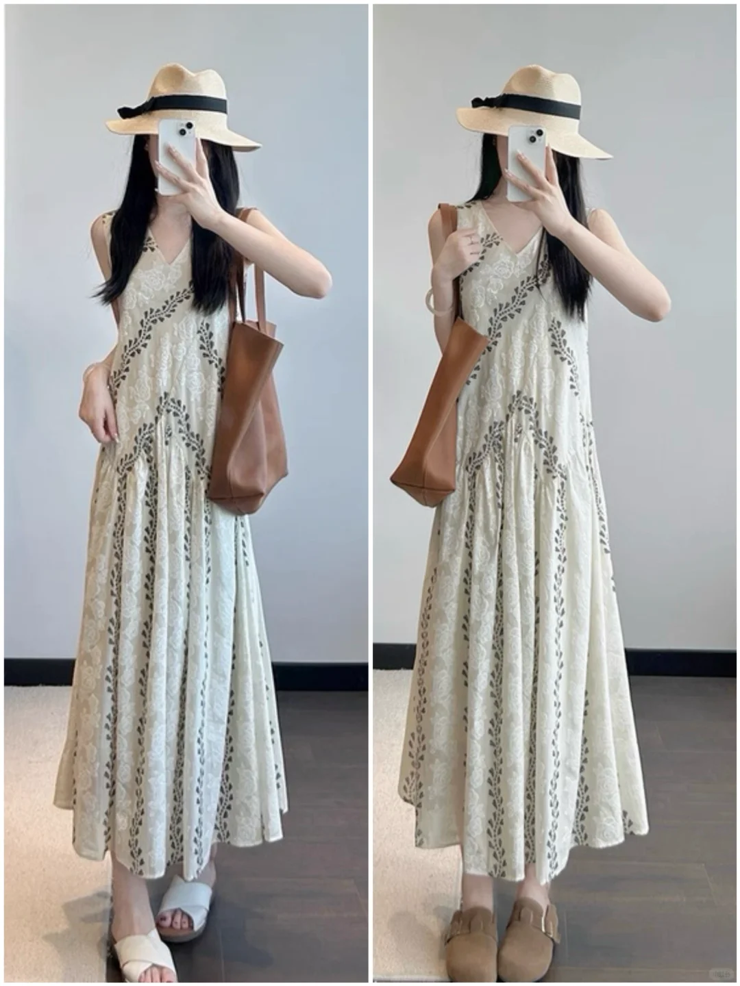 关于我买到件巨温柔显瘦的法式提花连衣裙