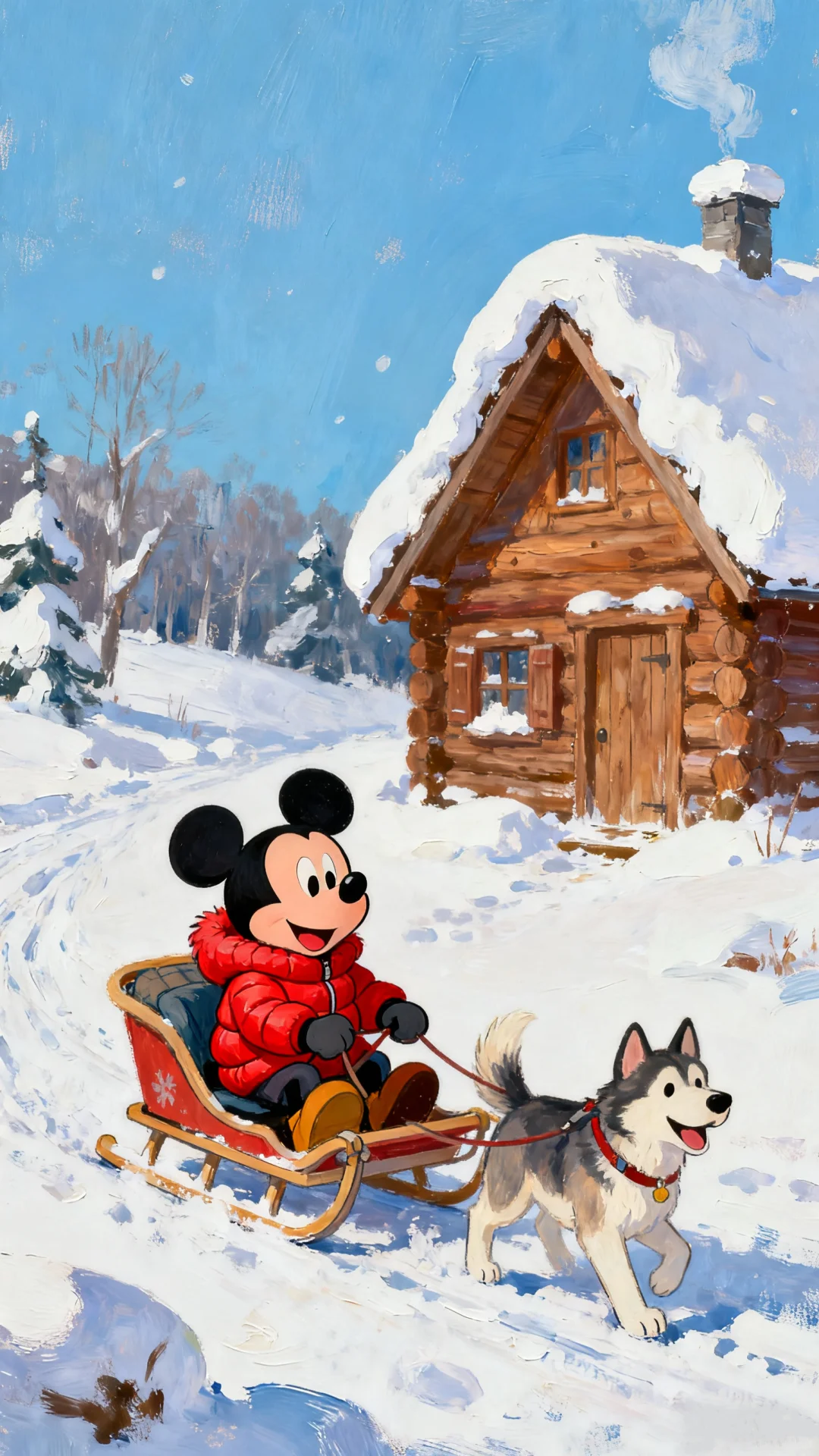 每日壁纸｜米奇冬季出游照