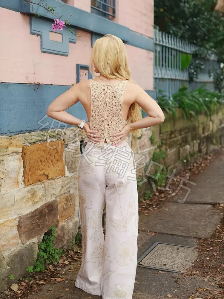 菲丽格蕾吊带衫 女蕾丝背心棒针文字图解