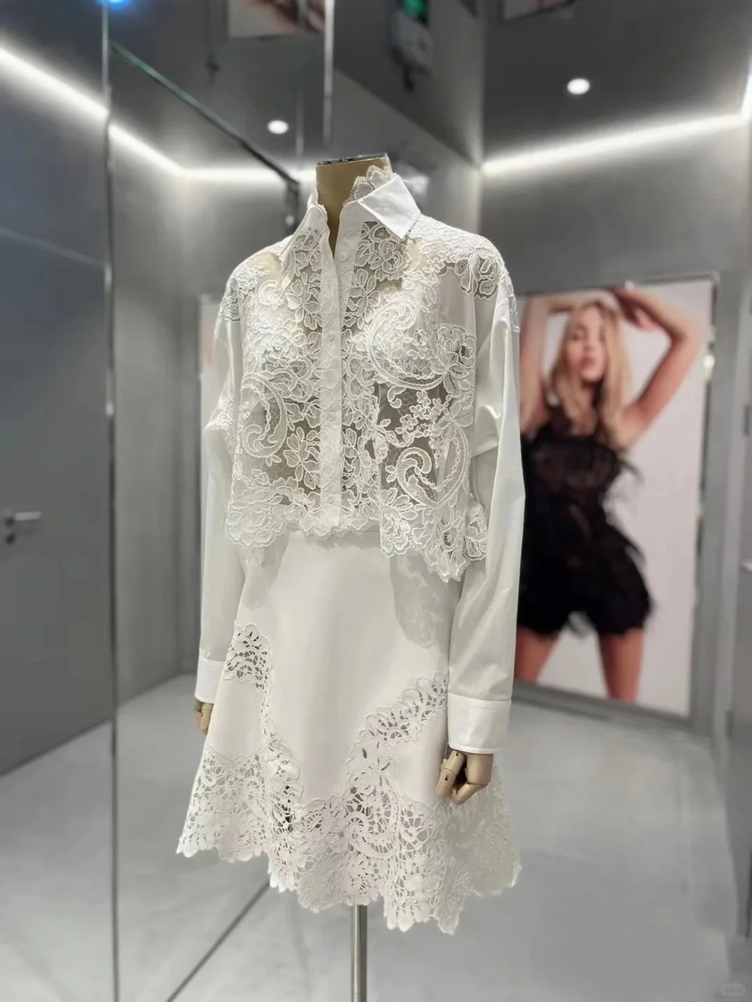 法式优雅衬衫设计 | 骨线蕾丝 立体刺绣花边