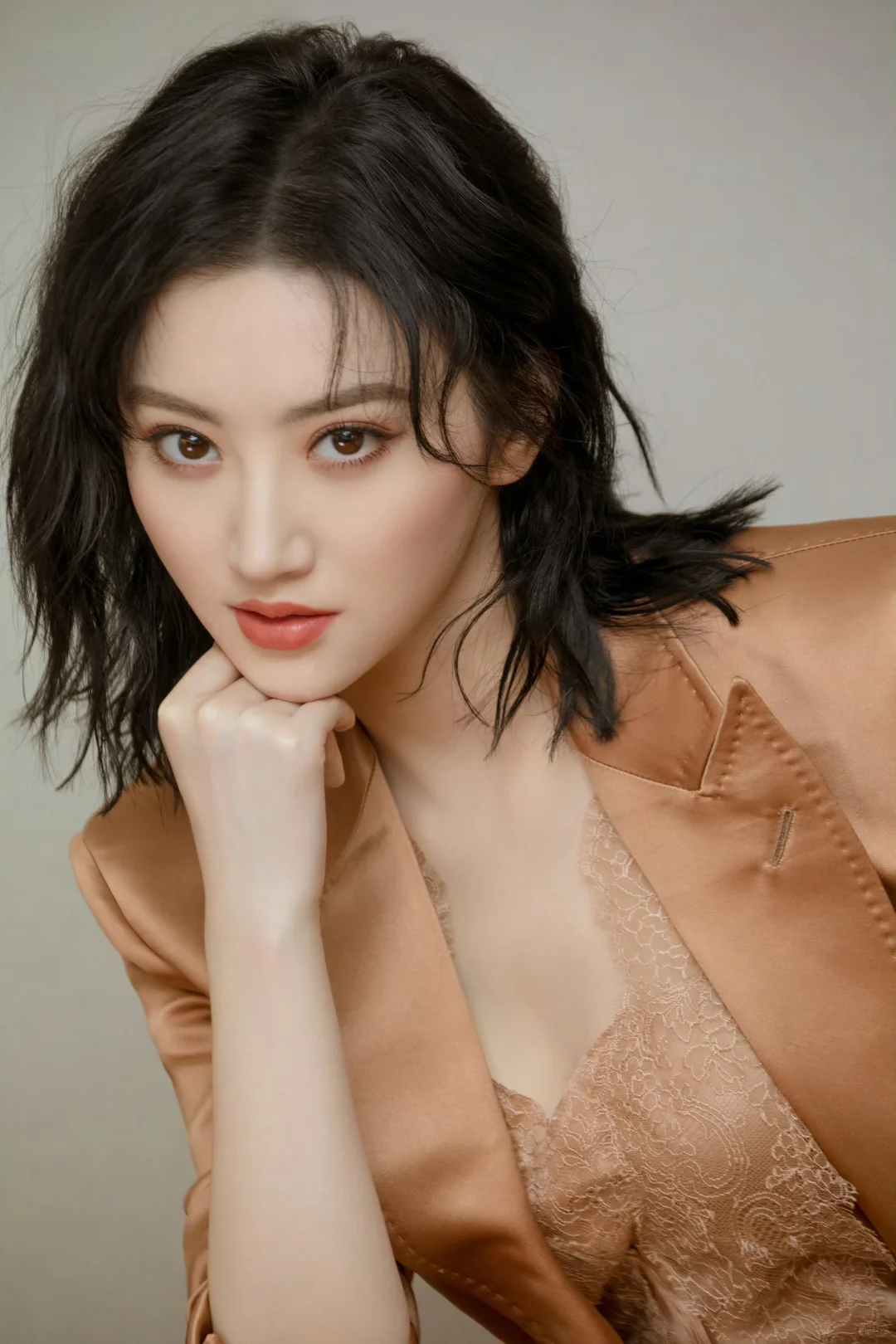 景甜 蕾丝露肤腿长两米