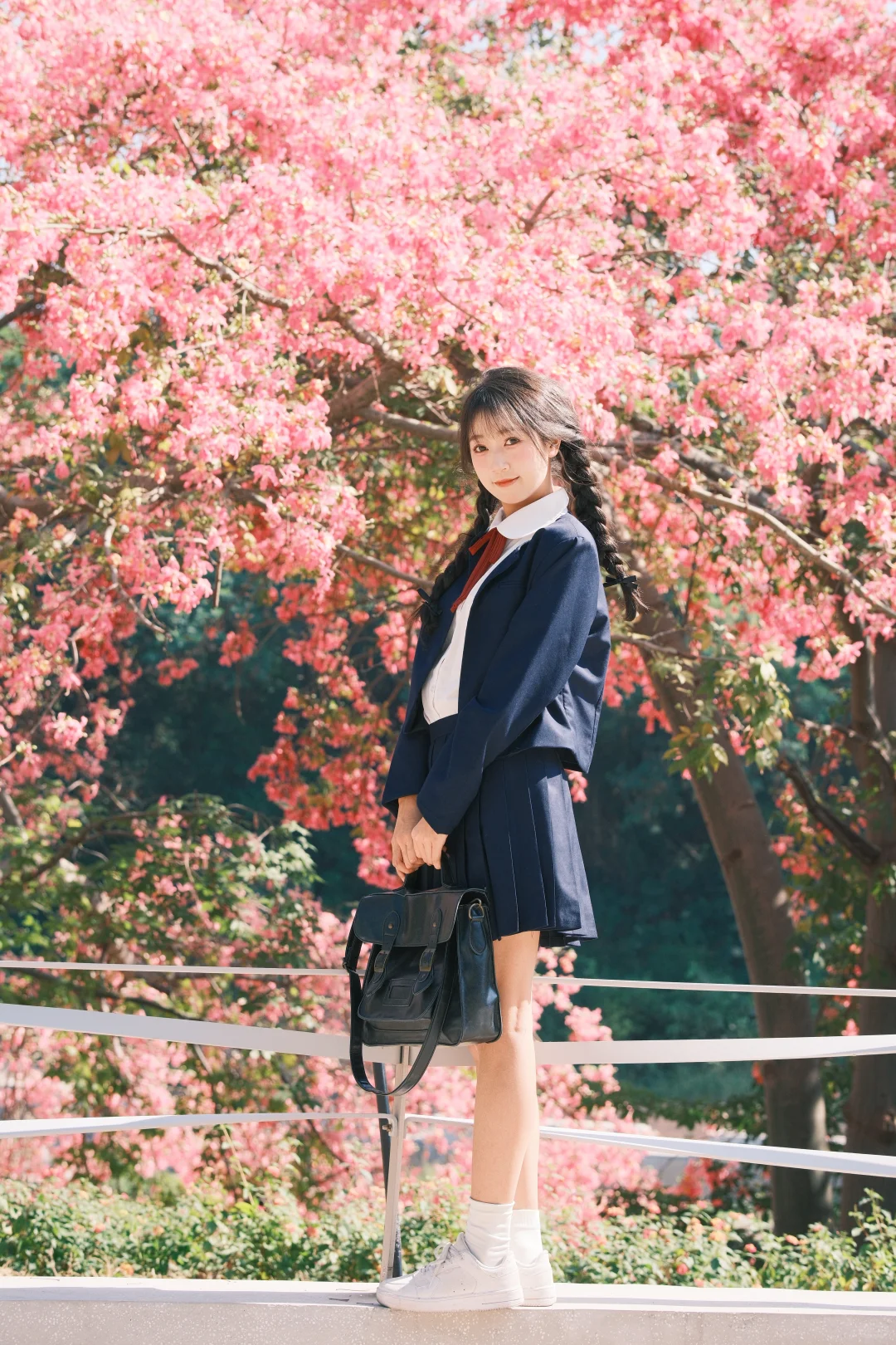 深圳观澜异木棉花海🌸jk制服少女写真