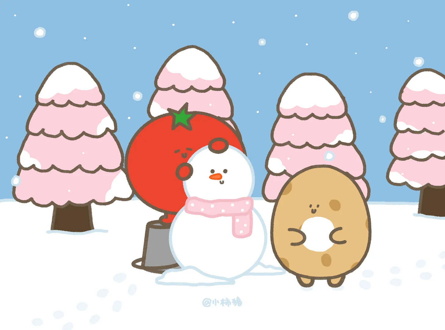 冬日里堆雪人⛄️