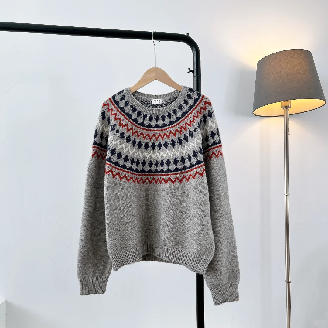 复古风毛衣、真的好高级！