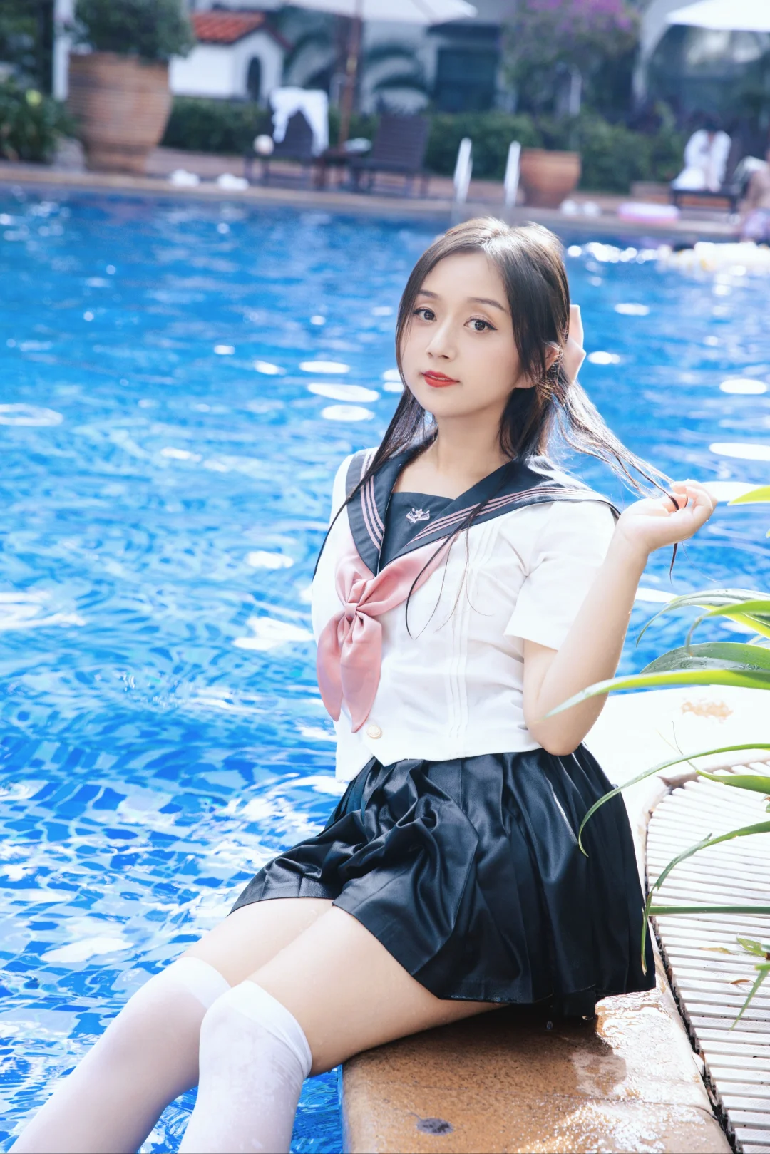 小众泳池jk拍照📷