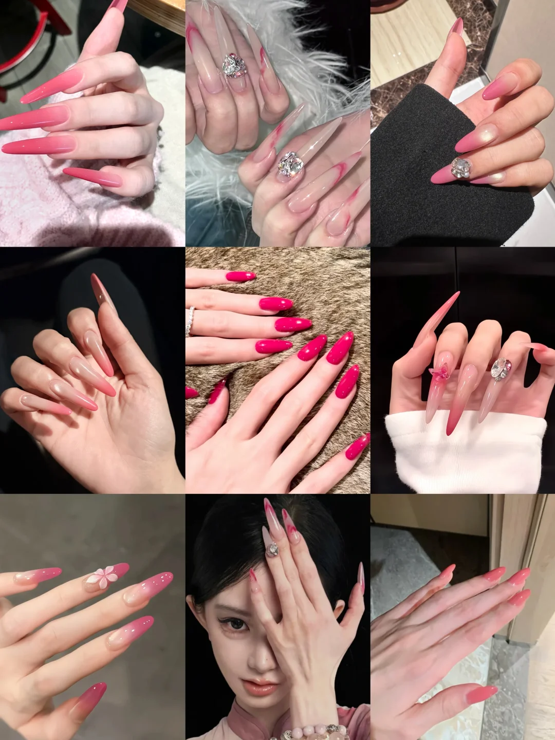 顶级钓系美甲合集丨玫红娇媚感十足💅🏻