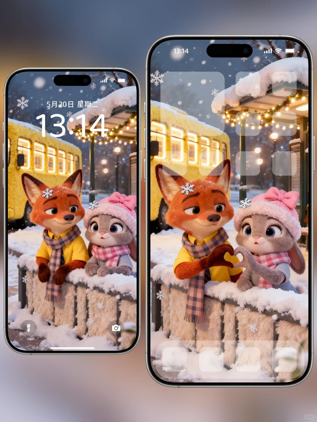 尼克朱迪毛绒冬日恋歌动态壁纸