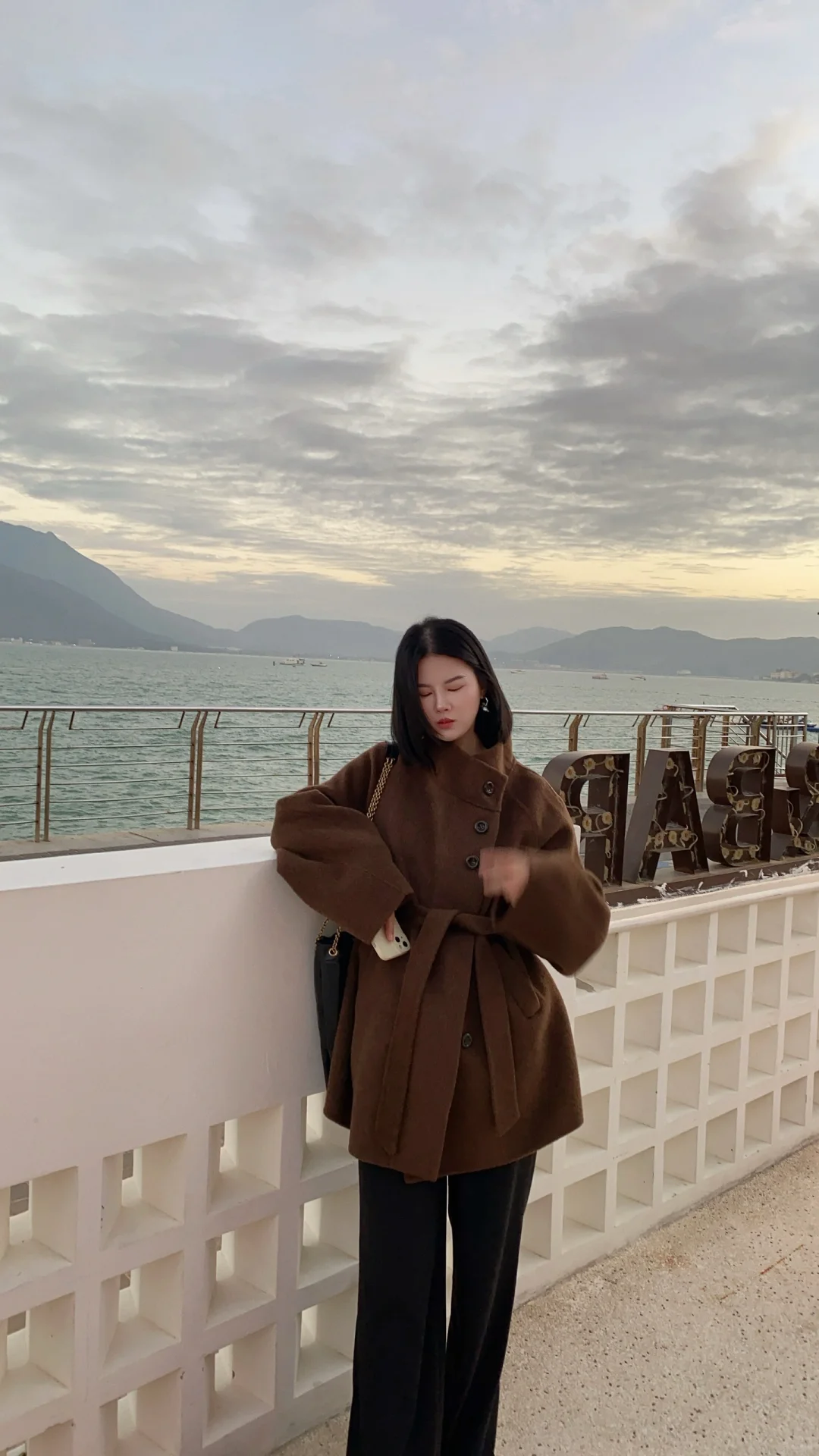 短发海边记录📝琥珀棕色，秋冬的颜色🍂