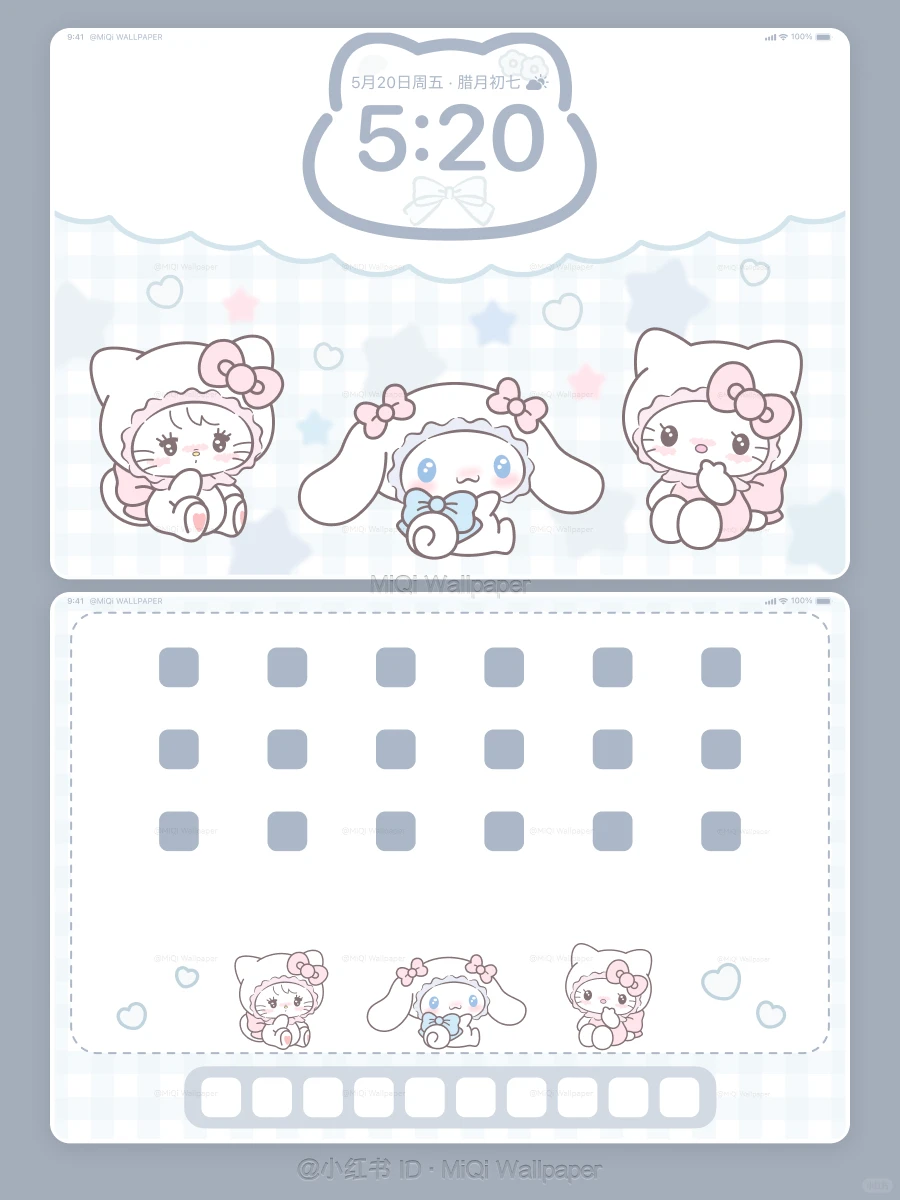 246｜Kitty与可爱玉桂狗｜平板壁纸