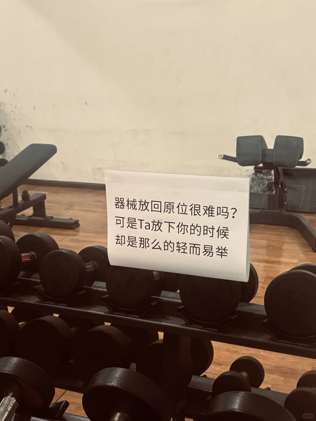 会员自己在健身房贴上语录了哈哈哈