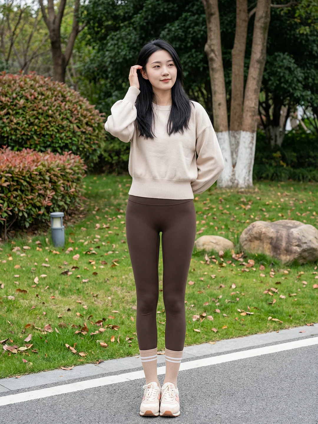 深咖瑜伽裤丨ootd