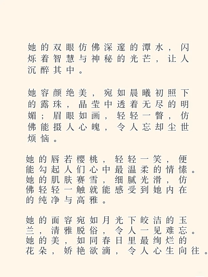 写作素材🔥|描写女主颜值惊艳绝伦的句子