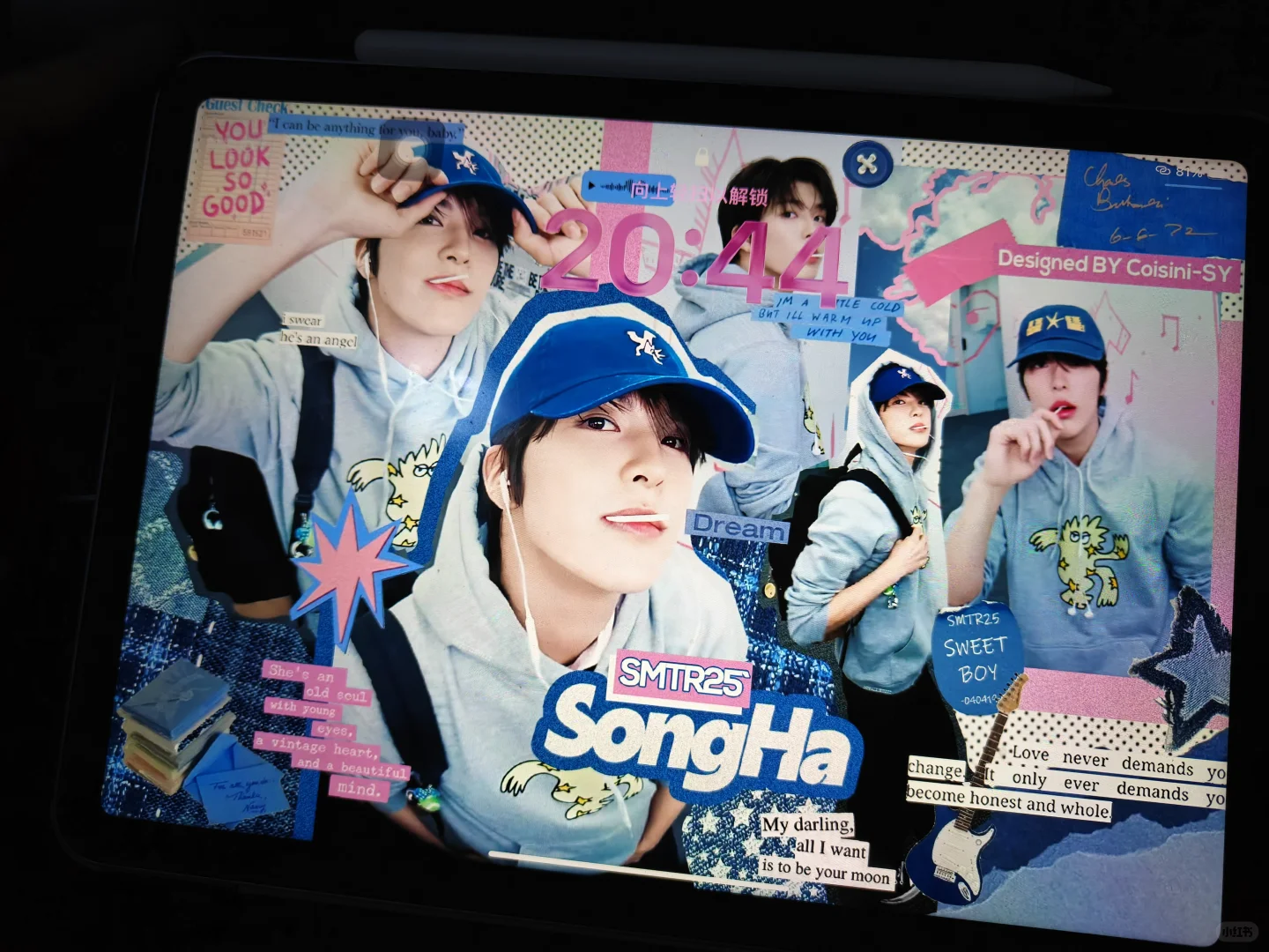 李松河｜songha🧢蓝色怼脸极繁拼贴壁纸