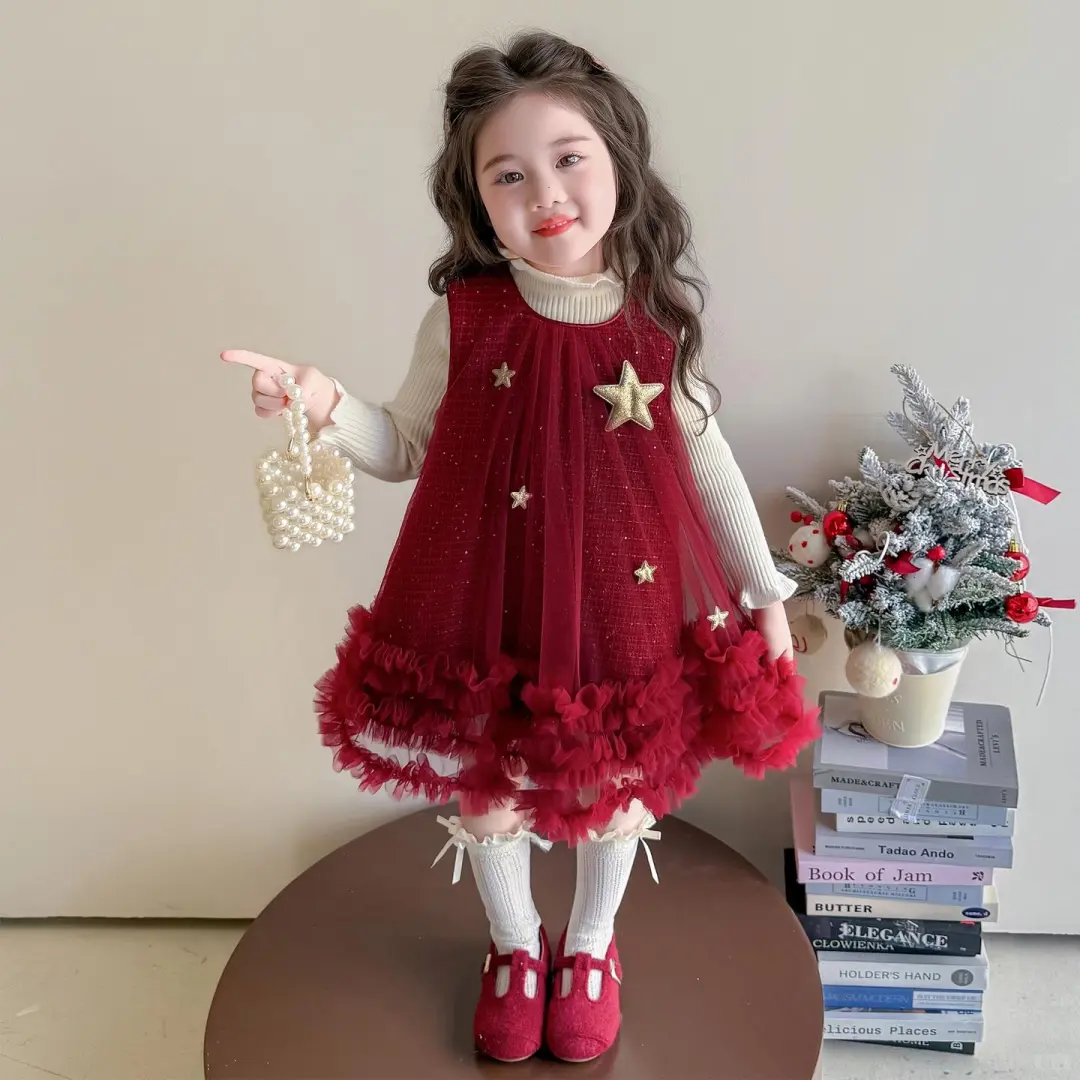 秋冬必备！女宝宝背心裙洋气纱裙两件🎁