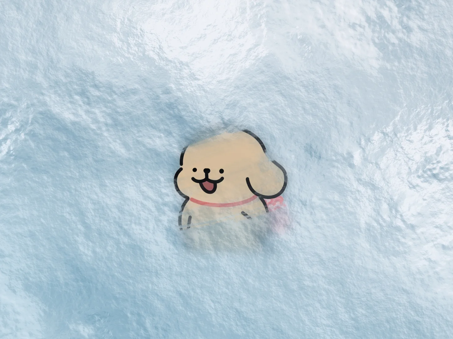 线条小狗iPad壁纸｜这也太治愈了吧～