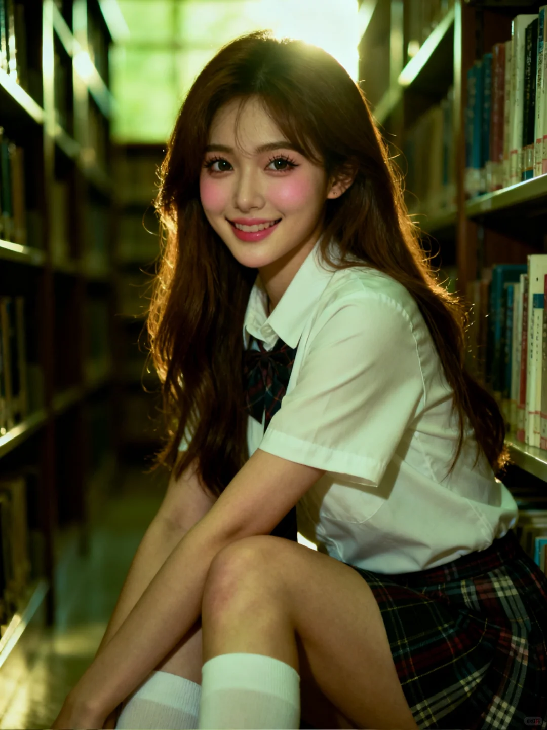 图书馆日系jk写真｜AI生成‼️