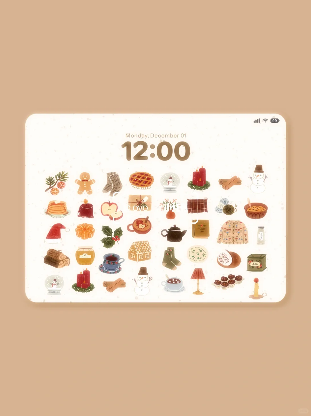 ipad壁纸｜圣诞暖冬清单｜INS风卡通壁纸