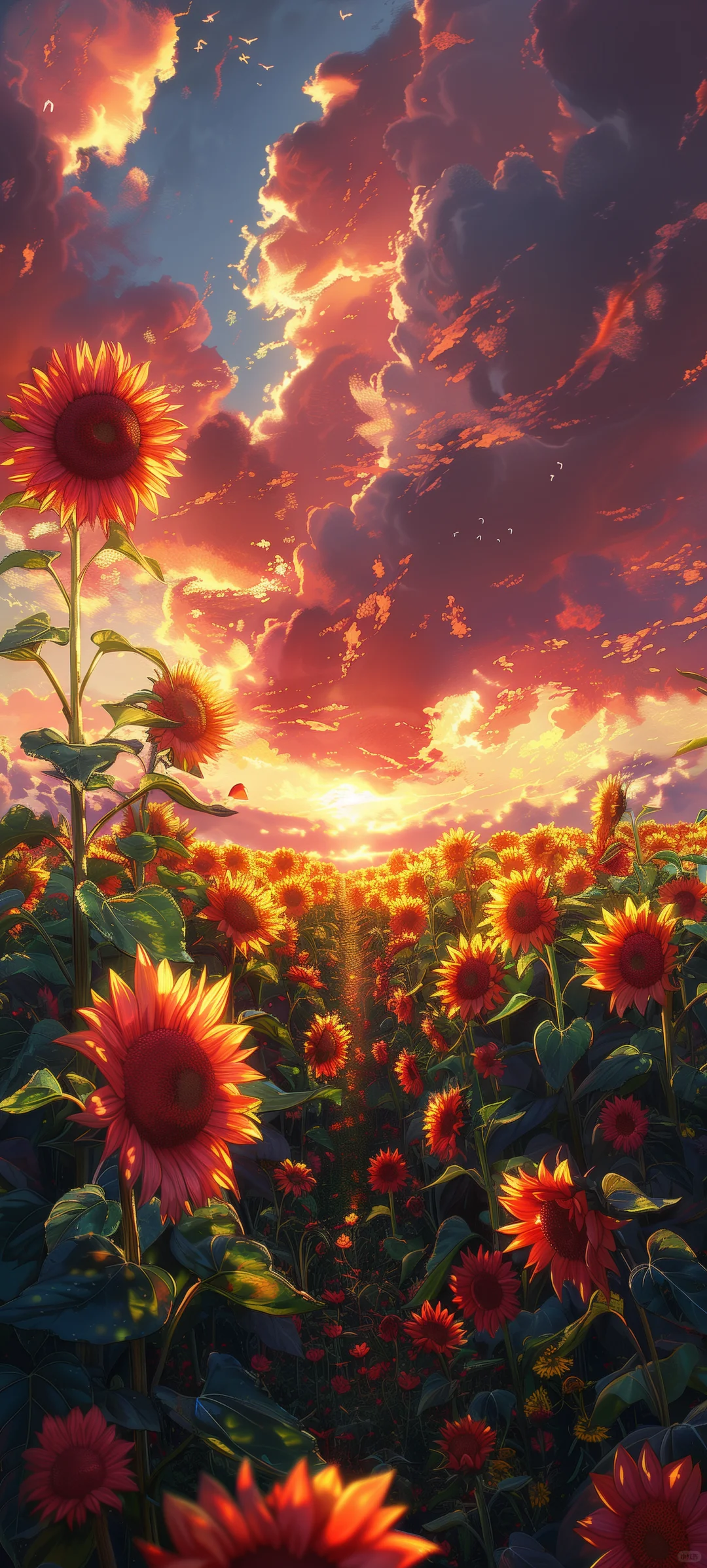 wallpaper|治愈壁纸向日葵与晚霞