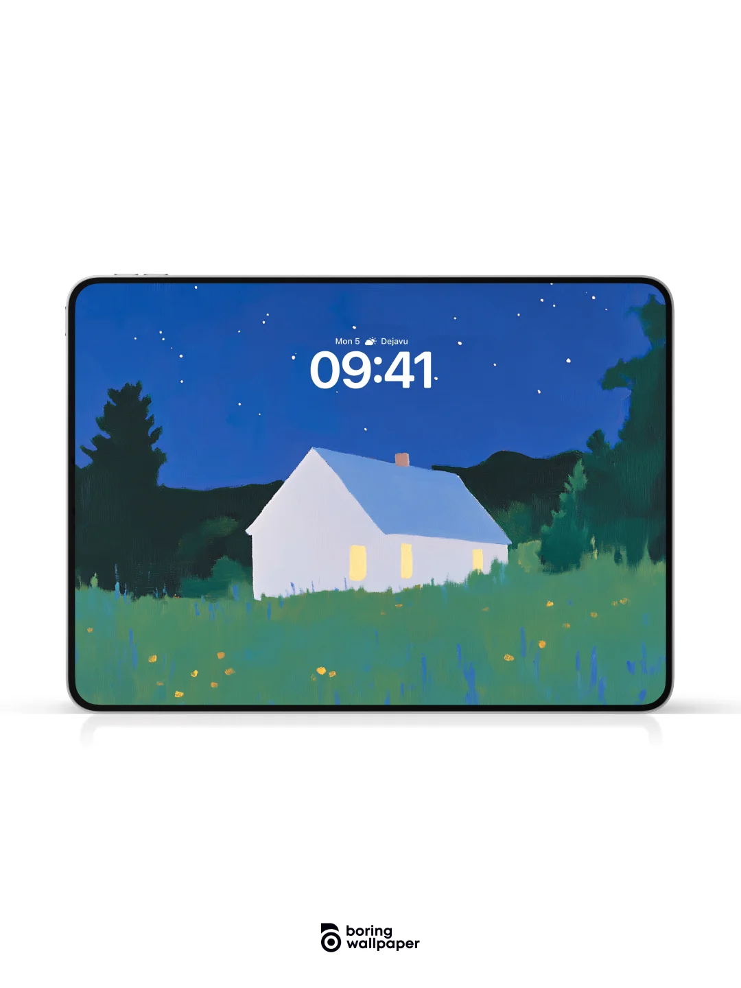 星夜下的蓝色小屋｜高清壁纸｜2095