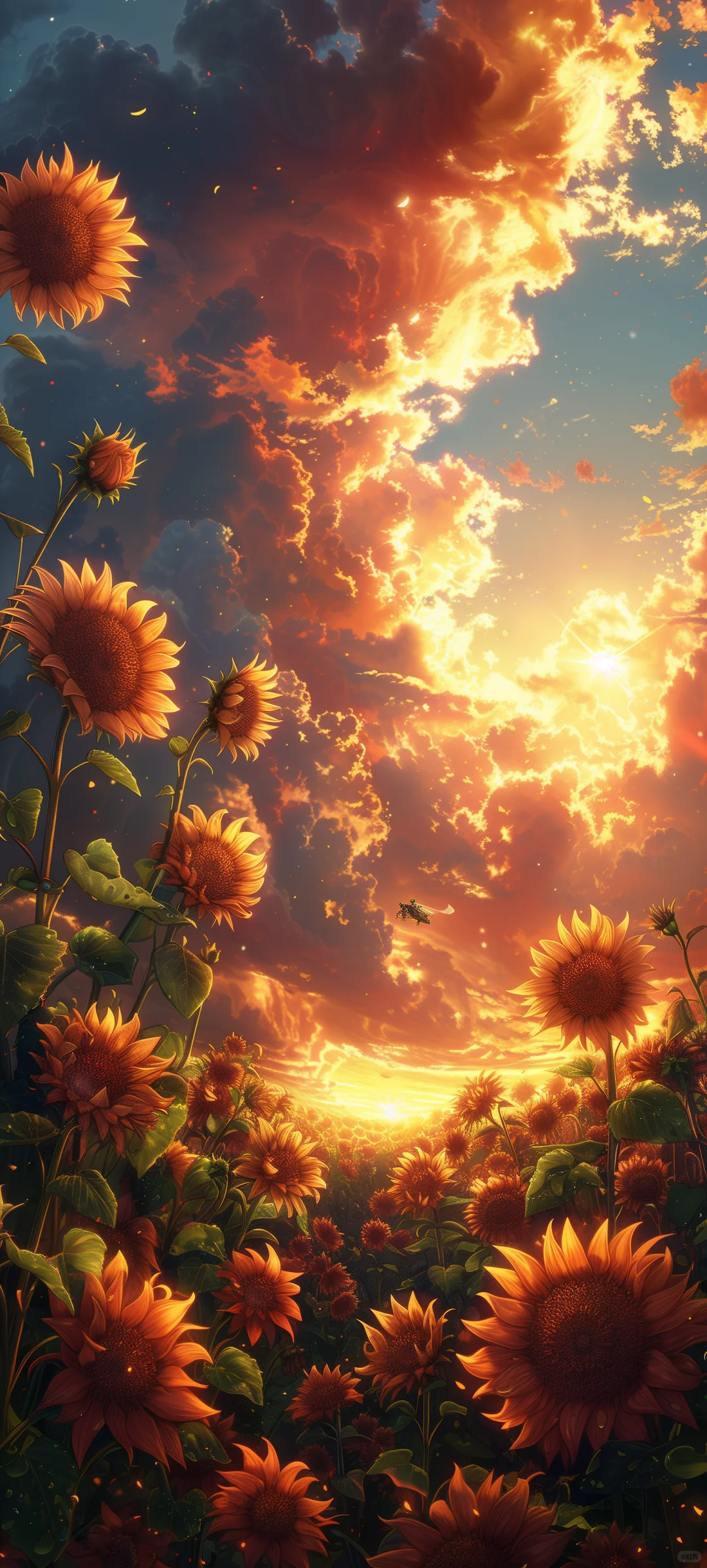 wallpaper|治愈壁纸向日葵与晚霞