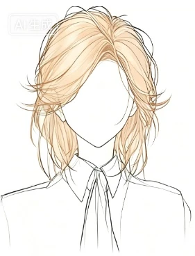 头发神仙发型线稿，简约风，画人设直接封神