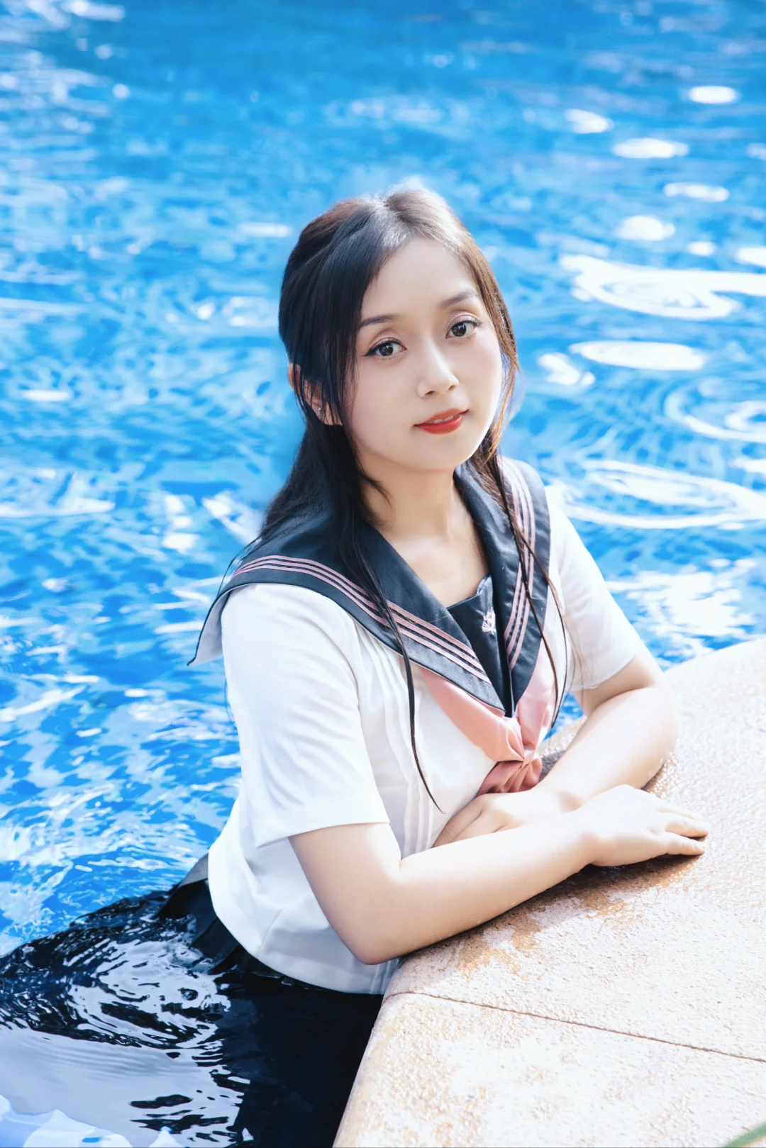 小众泳池jk拍照📷