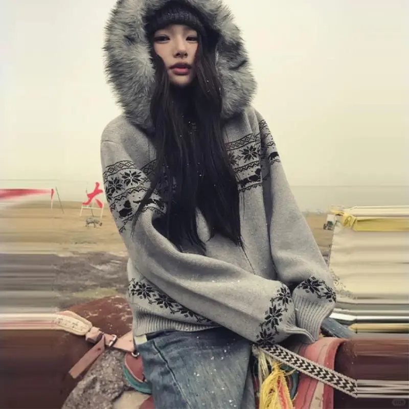 美式复古天花板🧶毛领开衫氛围感绝了