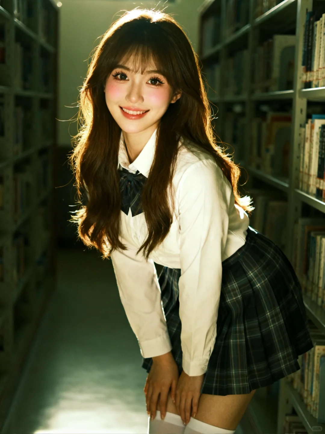 图书馆日系jk写真｜AI生成‼️