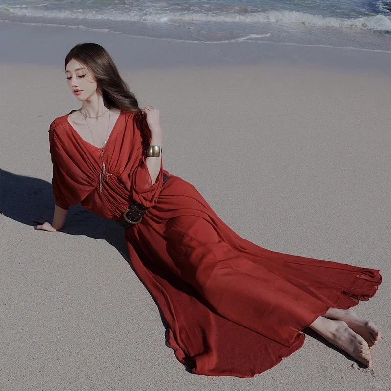 一眼就沦陷的浪漫红裙子！