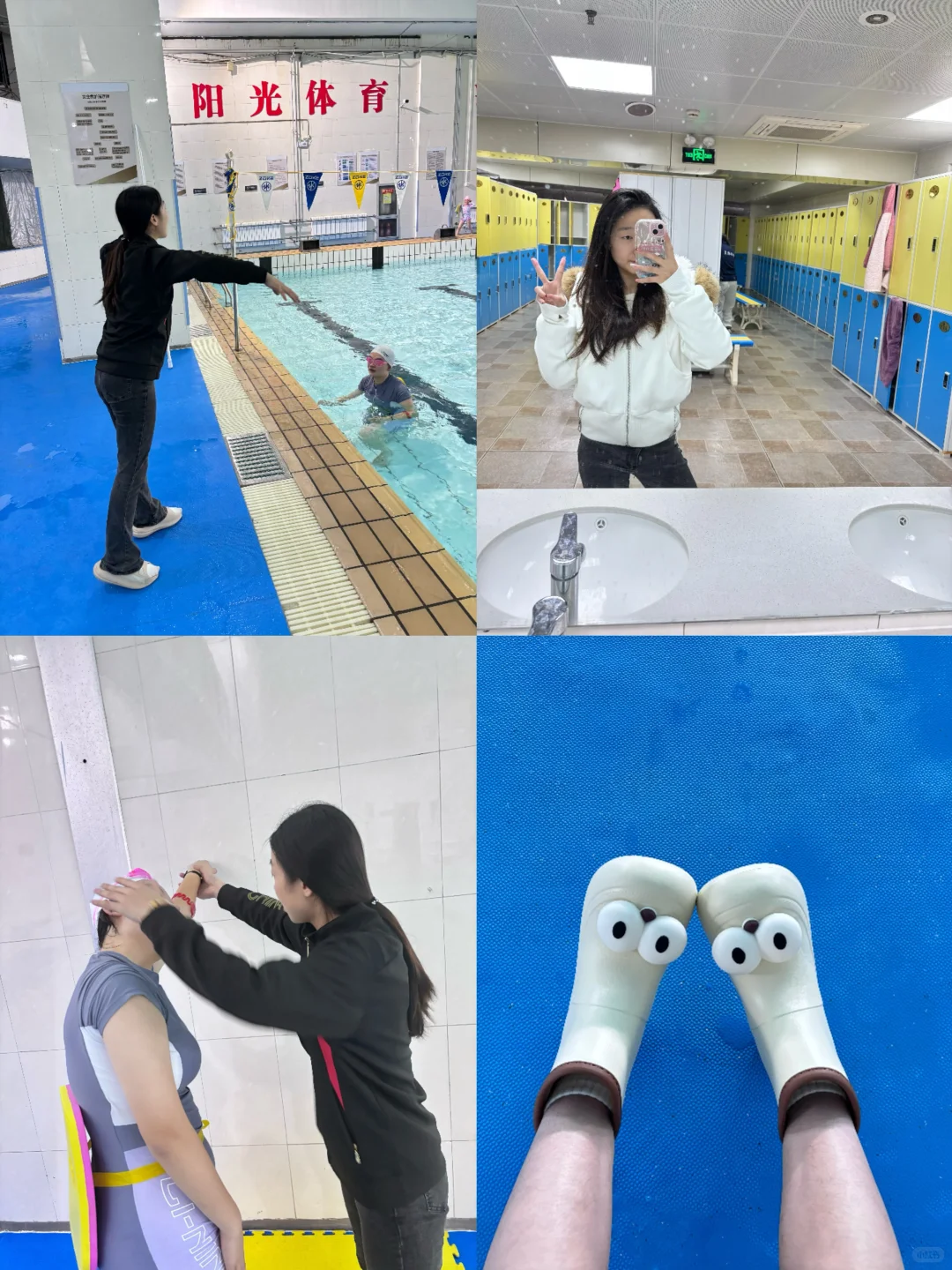 济南女教练，接女宝宝，冬天游泳也很快乐🏊