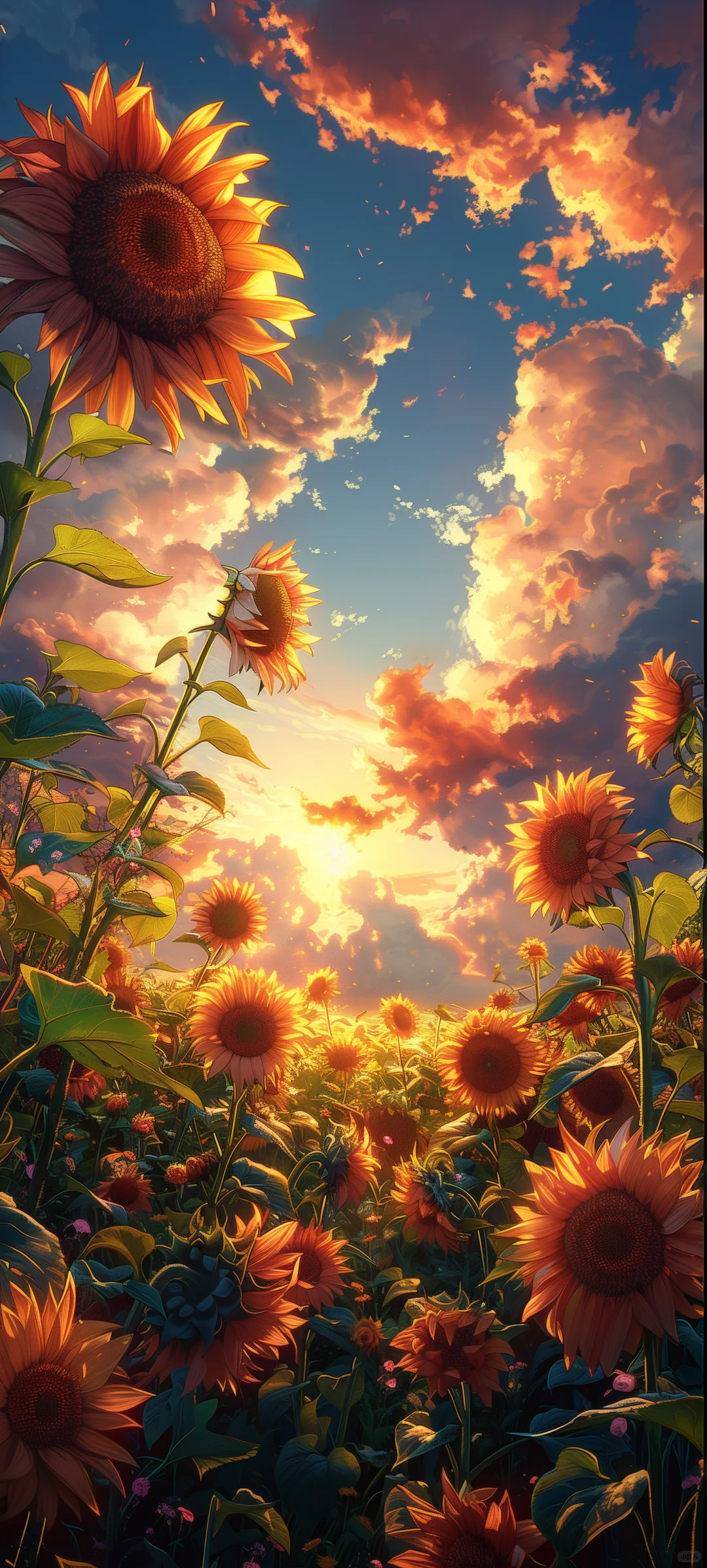 wallpaper|治愈壁纸向日葵与晚霞