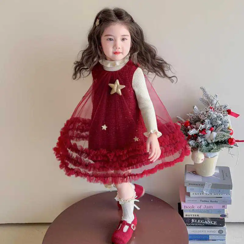 秋冬必备！女宝宝背心裙洋气纱裙两件🎁