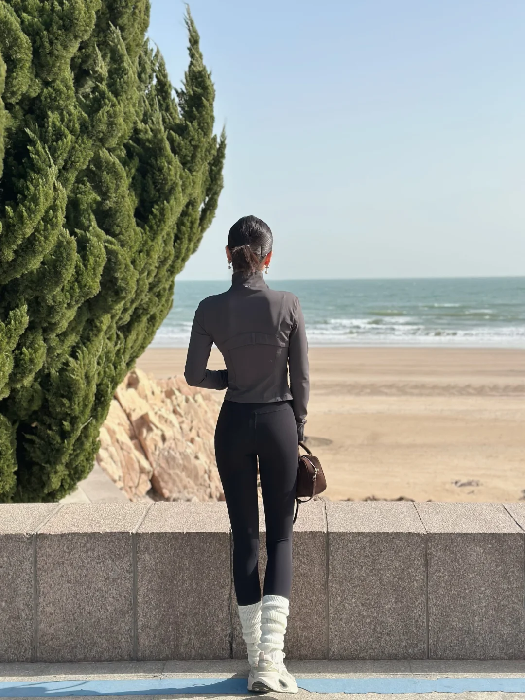 172cm50kg｜在海边享受legging的舒适感