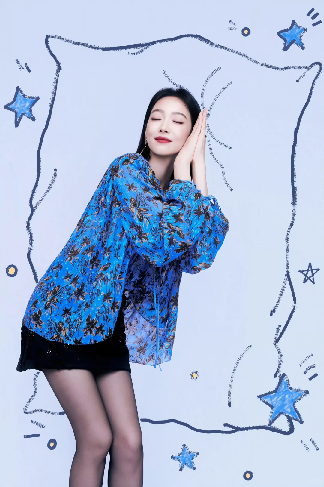 宋茜蓝花辣妹黑丝穿搭💙御姐Victoria很权威