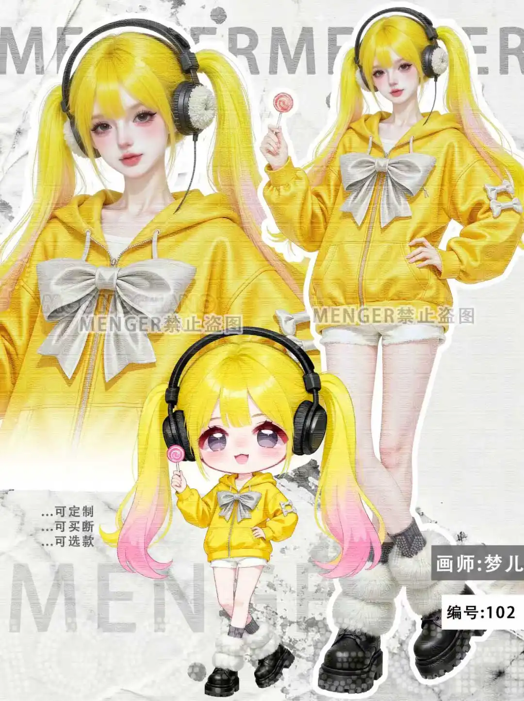 女生立绘/可爱少女和礼服女歌手