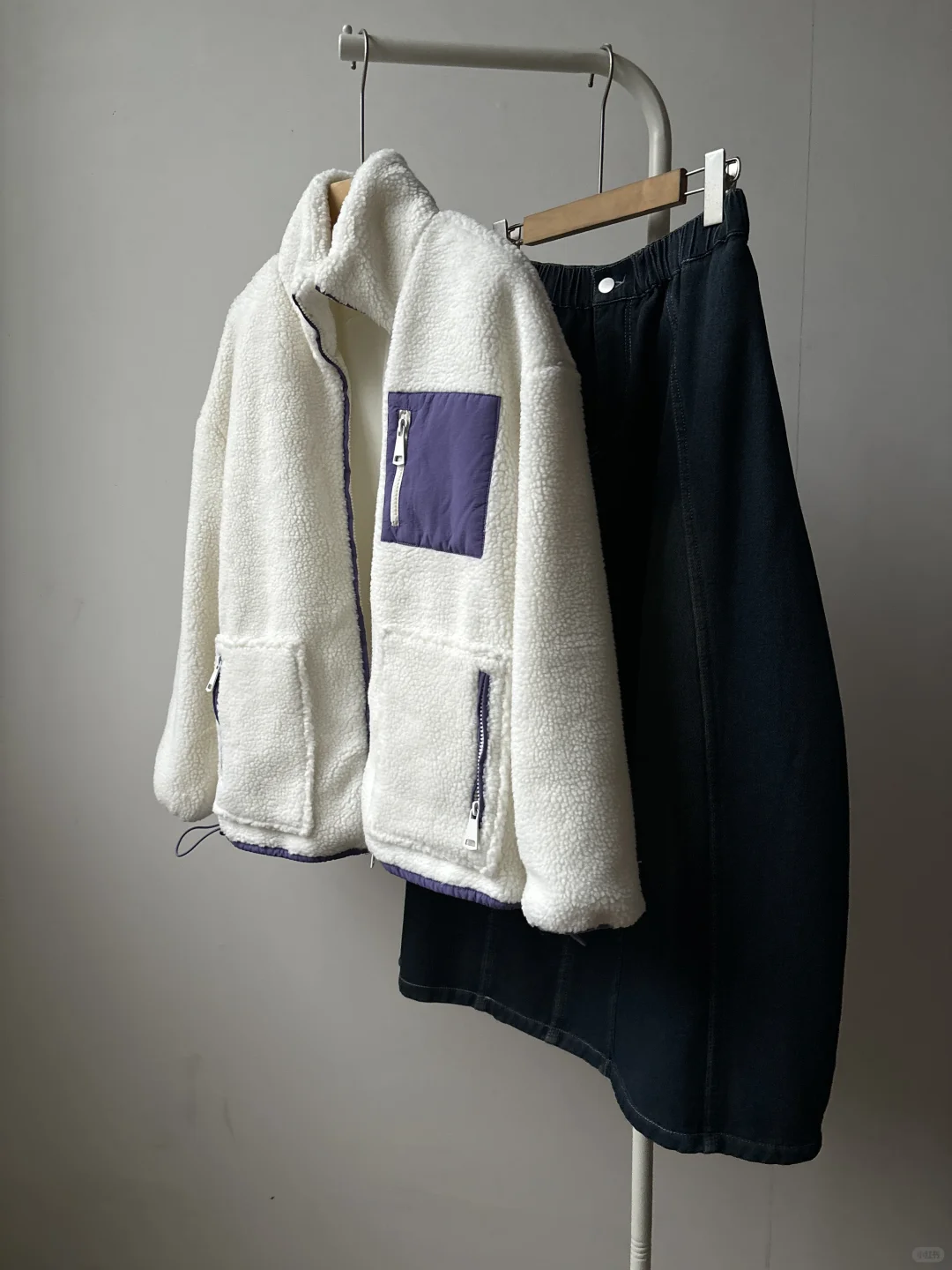 捡漏！时尚休闲外套 仿羊羔绒立领外套