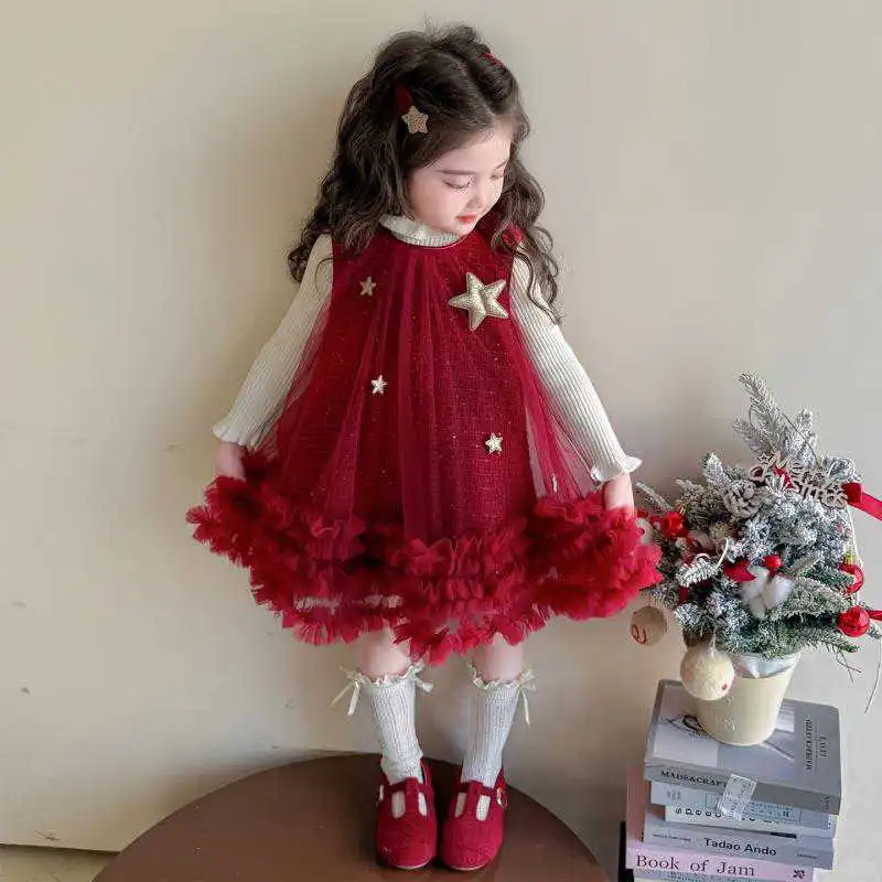 秋冬必备！女宝宝背心裙洋气纱裙两件🎁