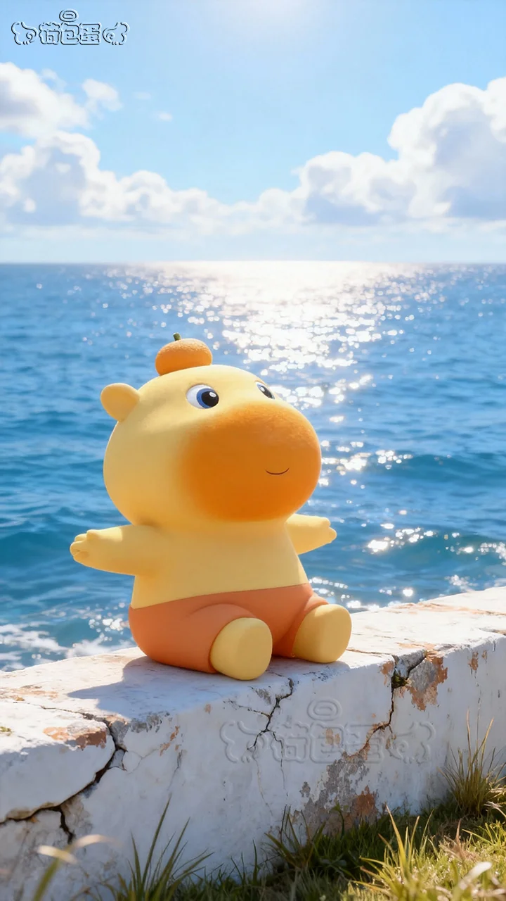 水豚噜噜壁纸丨海岸系手机平板治愈背景壁纸