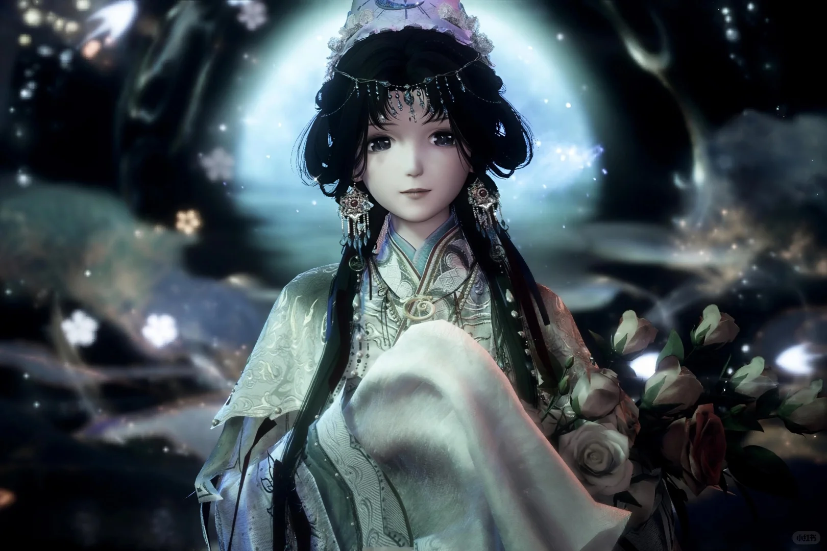 “美淑人之妖艳，因盼睐而倾城”