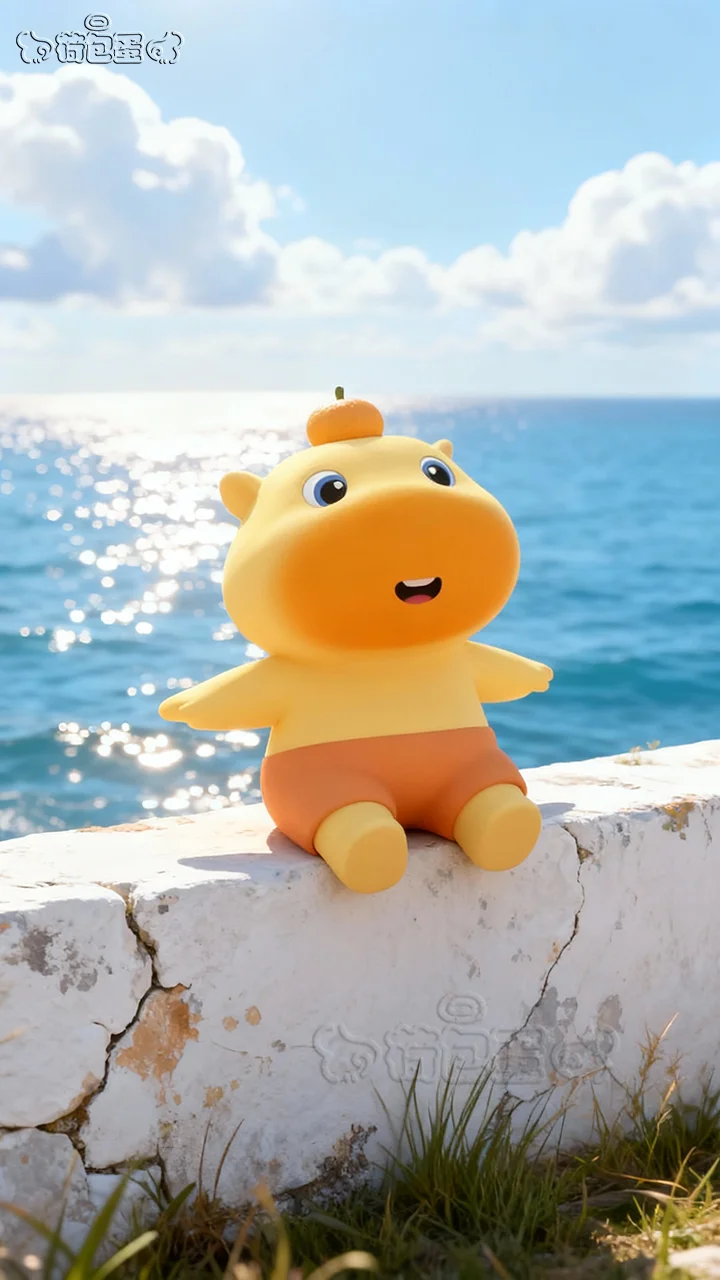 水豚噜噜壁纸丨海岸系手机平板治愈背景壁纸