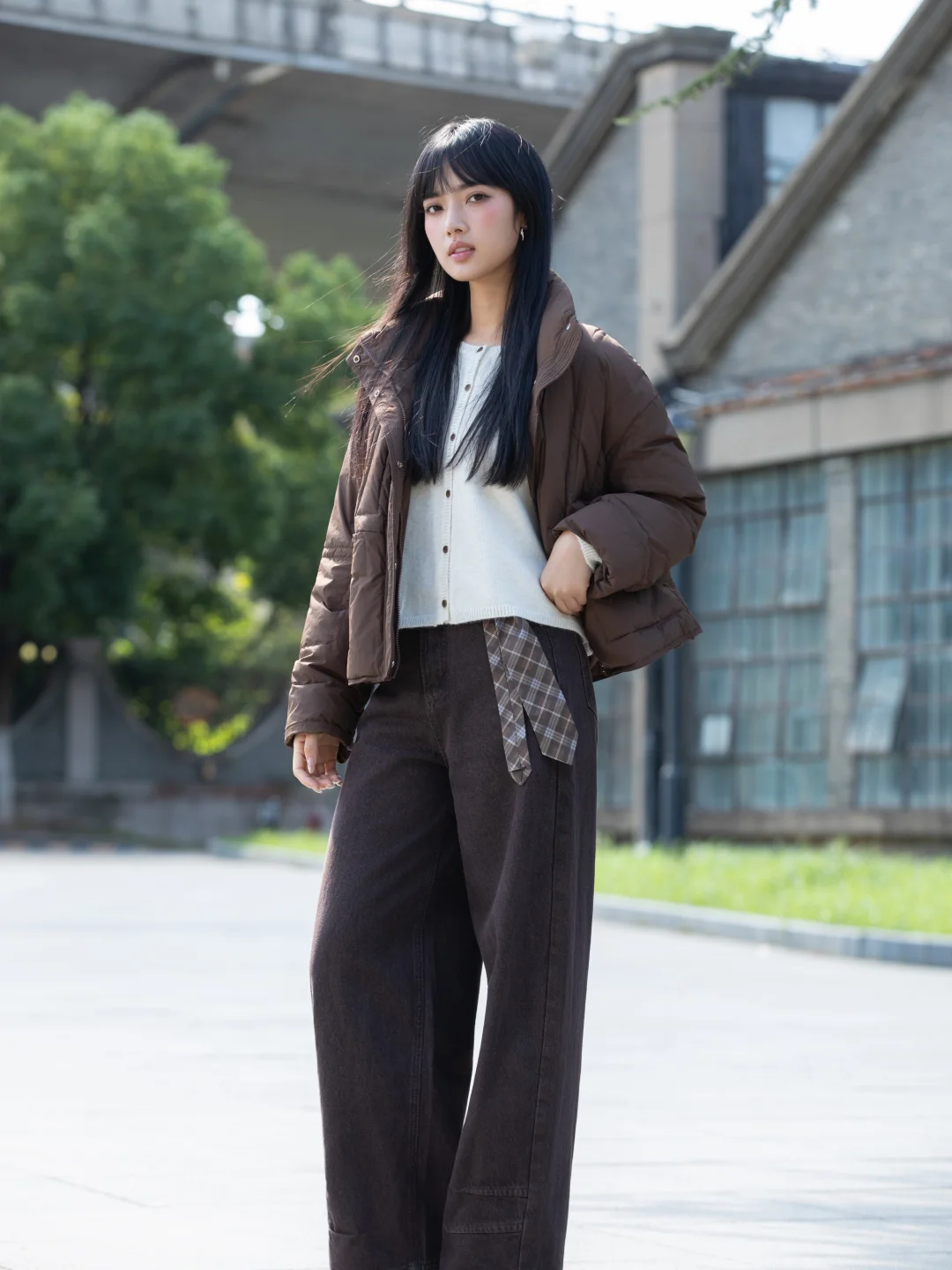 挖到宝！复古棕羽绒服显瘦又百搭